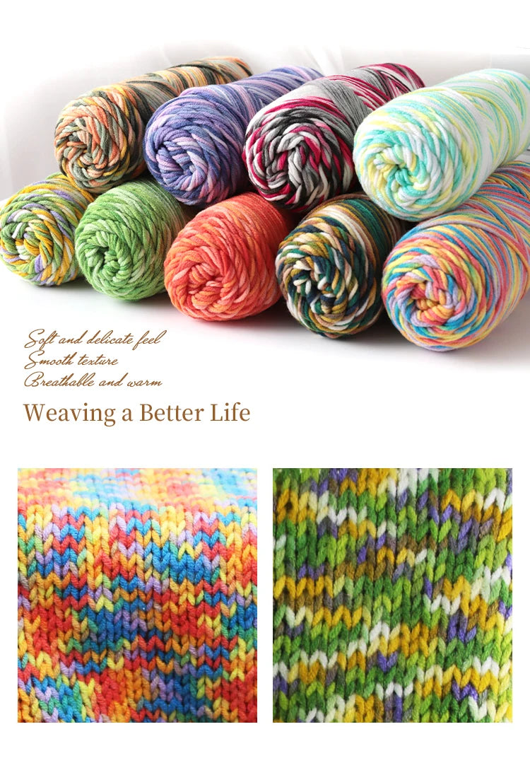 Colorful Dyed Milk Cotton Baby Sweater Yarn for DIY Projects - Smarsty