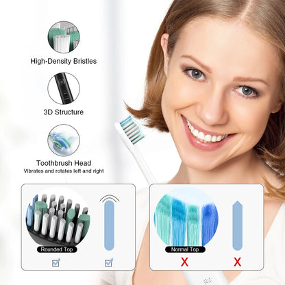 Rechargeable Electric Sonic Toothbrush with Travel Case - Smarsty