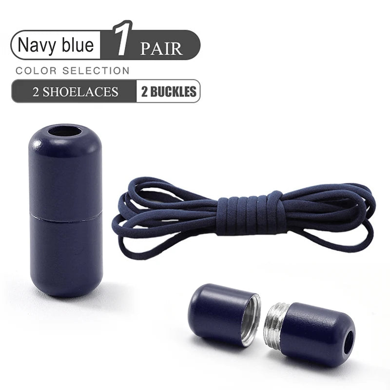 Elastic No Tie Shoelaces Semicircle Shoe Laces For Kids and Adult Sneakers Shoelace Quick Lazy Metal Lock Laces Shoe Strings - Smarsty