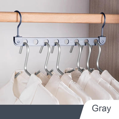 8 Holes Storage Rack for Clothes Hanger Organizer Foldable Rotatable Magic Metal Hangers Storage Rack Wardrobe Space Saver Hook by Smarsty
