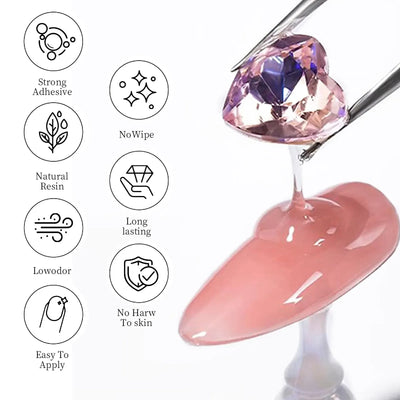 30g Nail Rhinestone Glue for Nails Super Strong Gel Nail Glue for Nail Charm 3D Nails Bling Gel Decoration Gem Nail Art Diamonds - Smarsty