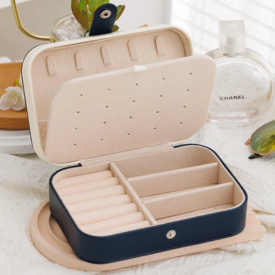 Portable Leather Jewelry Storage Box Travel Organizer - Smarsty