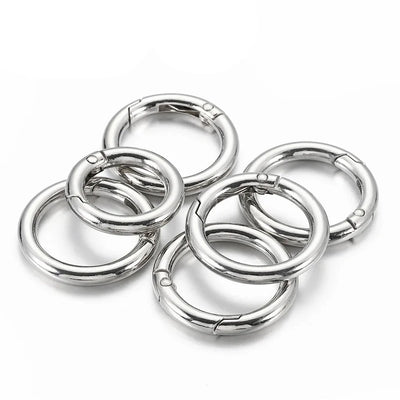 6Pcs/lot Metal Spring Gate O Ring Bag Buckle Metal Clasps Carabiner Snap Hook Spring Keyring DIY Bag Luggage Jewelry Accessories - Smarsty
