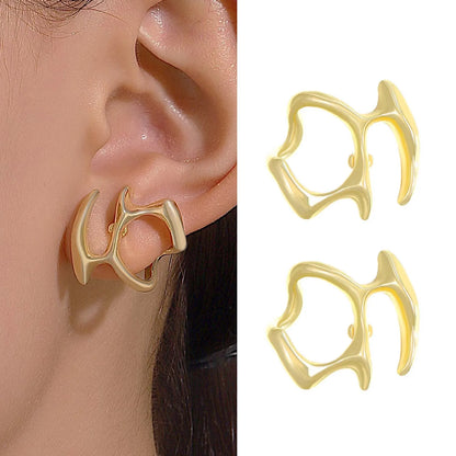 Irregular Liquid Metal Hollow Earrings Lightweight Punk - Smarsty