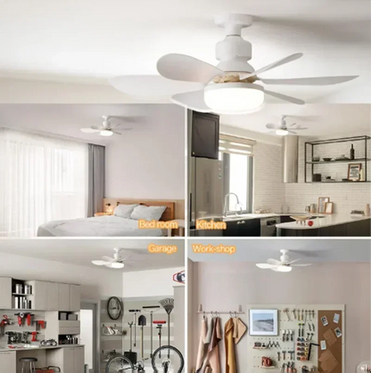 Ceiling fan light E27LED40W Strong wind 85-265V silent electric ceiling fan light remote control  85-265V living room kitchen