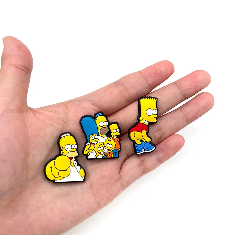 18/54pcs/set Shoe Charms PCV Cute Cartoon Shoe Accessorie Simpson For Women Men Funny Unisex Gifts