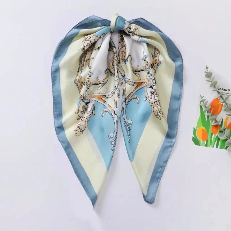 Luxury Silk Square Scarf for Women Spring Summer - Smarsty