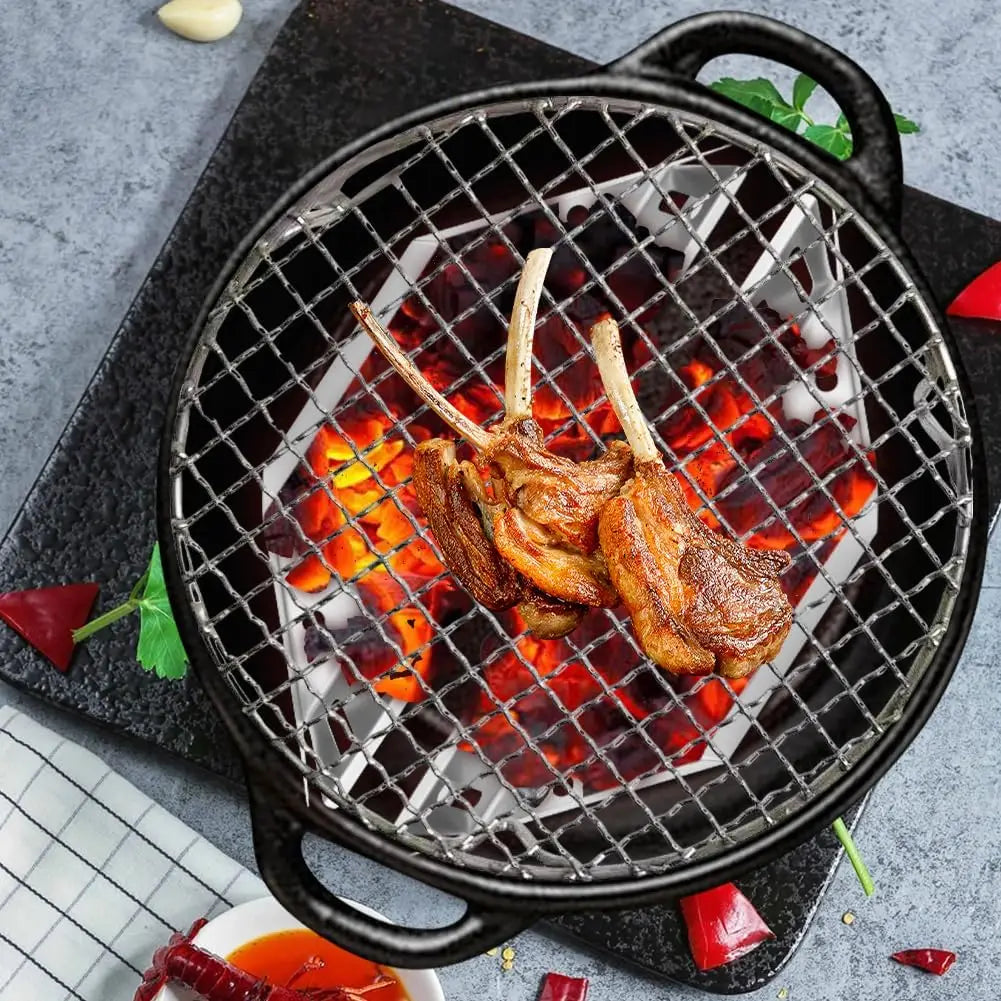 2Pcs Charcoal Grill Basket Holders Non-Stick Accessories - Smarsty