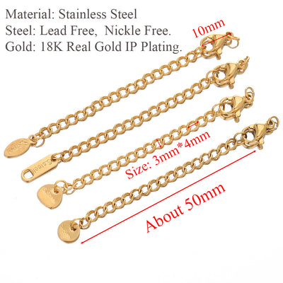 Stainless Steel Extension Chain With Secure Lobster Clasps - Smarsty