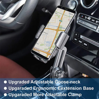 Universal Car Phone Holder Cellphone Mount Stand Adjustable Car Cup Phone Mount for iPhone 14 13 12 Por MAX Huawei Samsung - Smarsty