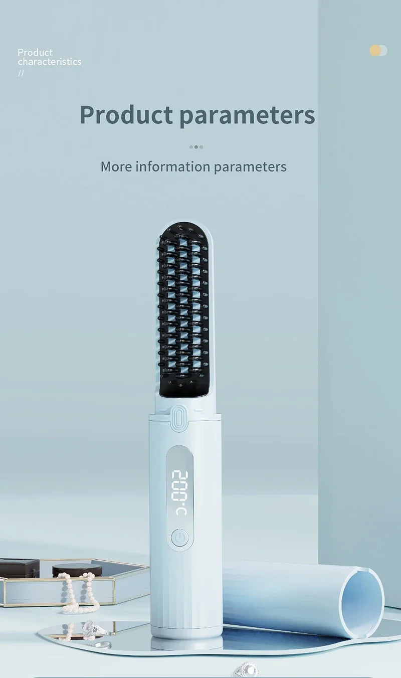 Portable Wireless Hair Straightener with Negative Ion Technology - Smarsty