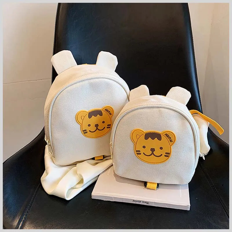 Canvas Baby Backpack Anti Lost Kids School Bag Bear Travel - Smarsty