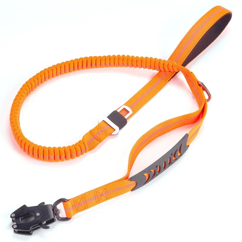 Reflective Bungee Dog Leash with Car Seatbelt Attachment - Smarsty