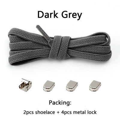No Tie Shoe Laces Flat Elastic Shoelaces for Sneakers Tieless Shoelace Expand Shoestrings One Size Fits All Adult and Kids Shoes - Smarsty