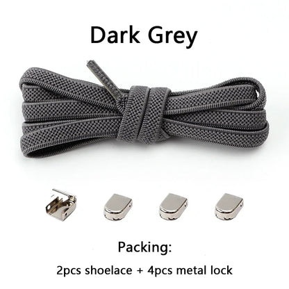No Tie Shoe Laces Flat Elastic Shoelaces for Sneakers Tieless Shoelace Expand Shoestrings One Size Fits All Adult and Kids Shoes - Smarsty