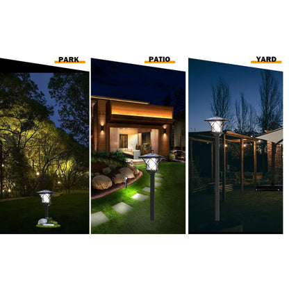 59'' Solar Lamp Post Light, Outdoor Solar Lamp Post Lighting, Aluminum Retro Black Light Pole