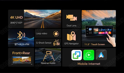 4K Car Dash Cam With Wireless CarPlay And Android Auto - Smarsty