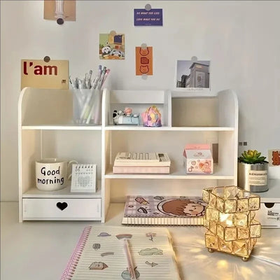 Double-Layer Desktop Organizer Rack Stationery Office Desk Accessories Storage Desktop Cosmetics Organizers Storage Shelf by Smarsty