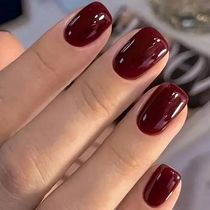 Wine Red Almond Press On Nails 24PCS for Effortless Glam - Smarsty