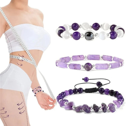 Amethyst Healing Bracelet Set for Weight Loss and Meditation - Smarsty