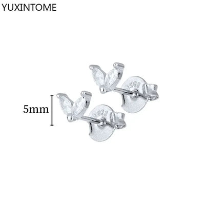 925 Sterling Silver Hoop Earrings White Crystal Luxury - Smarsty