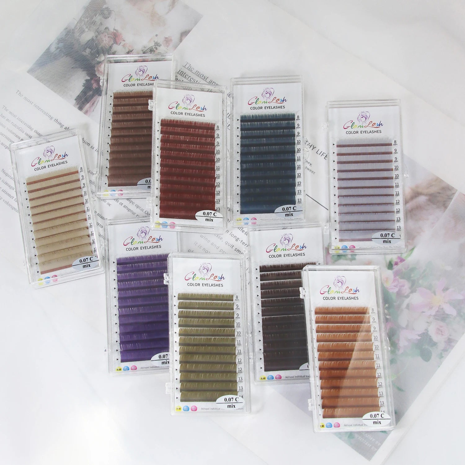 Glamlash Morandi Grey Colorful Individual Eyelash Extensions - Smarsty