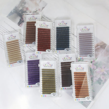 Glamlash Morandi Grey Colorful Individual Eyelash Extensions - Smarsty