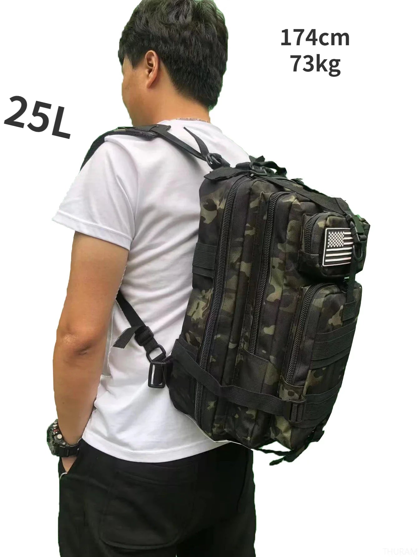 25L/50L Sturdy Nylon Waterproof Tactical Sports Trekking Fishing Hunting Camping Hiking Bag Backpack Outdoor Rucksacks - Smarsty