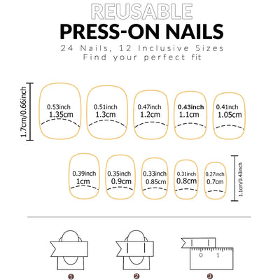 24pcs White French Press On Almond Nails Full Cover - Smarsty