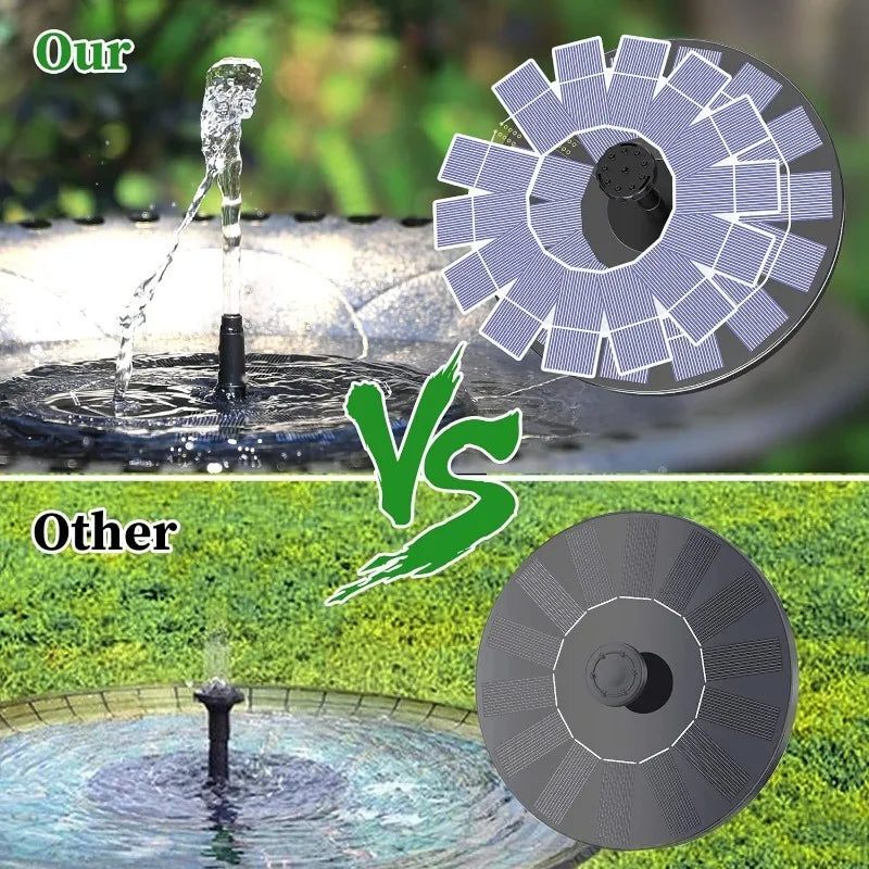 Outdoor Solar Fountain Pump Kit with 6 Nozzles - Smarsty