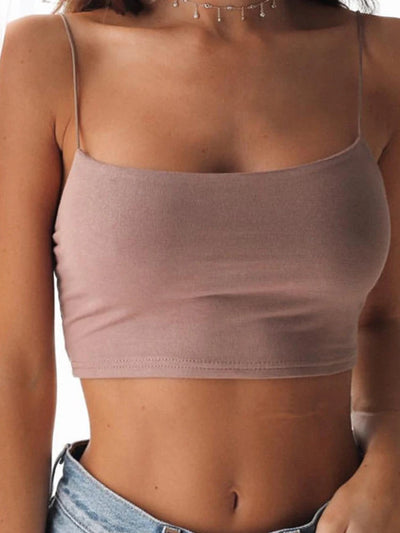 Sexy Tank Top Black Halter Crop Tops Women Summer Camis Backless Camisole Fashion Casual Tube Top Female Sleeveless Cropped Vest - Smarsty