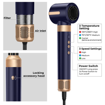 High Speed 7 In 1 Hair Dryer Brush with Diffuser - Smarsty