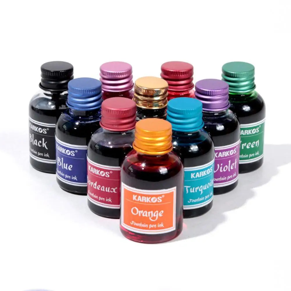 10 Colors 30ML Colorful Fountain Pen Ink Refilling Inks Universal Refill Ink Stationery School Brand New Product School Supplies