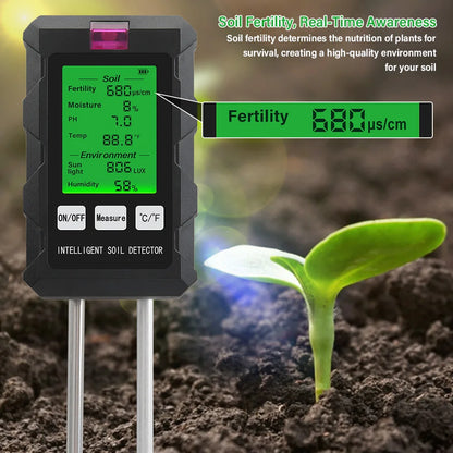 Digital 6 in 1 Soil PH Meter and Tester for Garden Health - Smarsty