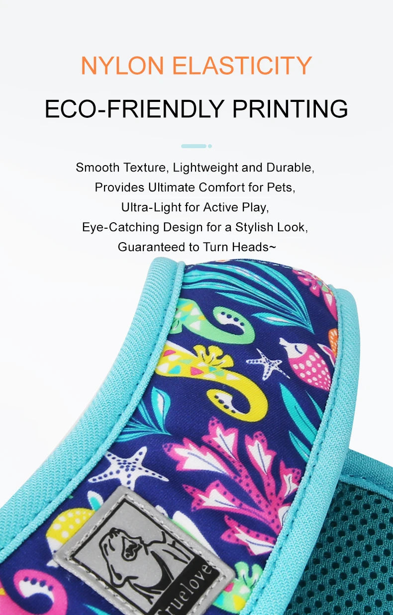 Truelove Floral Mesh Harness for Dogs and Cats - Smarsty