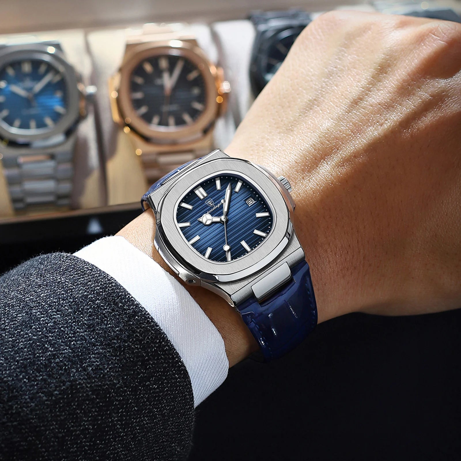 Luxury Waterproof Men's Quartz Watch with Luminous Dial - Smarsty
