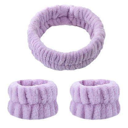 Absorbent Waterproof Face Wash Wristbands And Headband Set - Smarsty