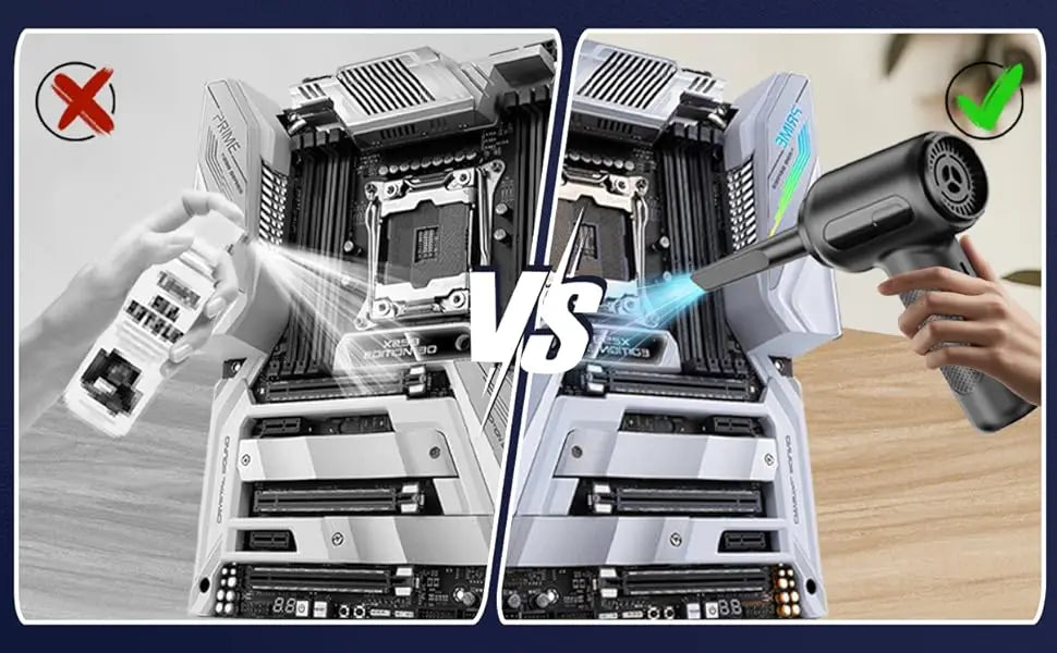 Air Duster - High-Power Suction, 6000mAh Dual-Purpose, Mini Handheld, Multi-Functional, One-Click Dusting, with Crevice Tool, Du