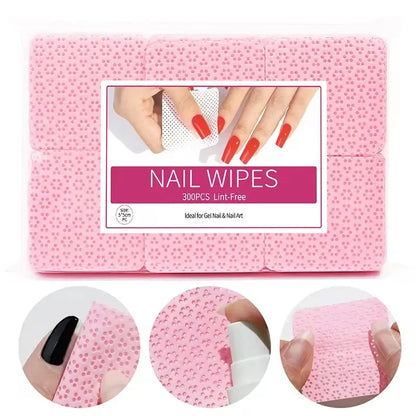 300 Pcs Lint Free Cotton Nail Polish Remover Wipes - Smarsty