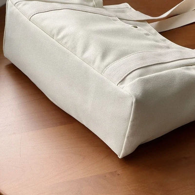 Large Capacity Canvas Tote Shoulder Bag For Work College - Smarsty