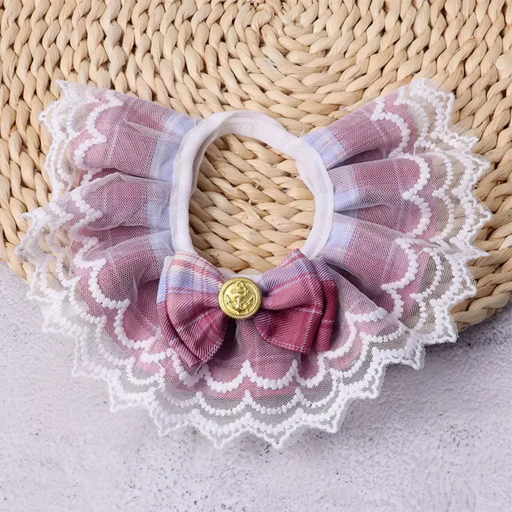 Pink Plaid Dog Bowtie Bib for Stylish Pets - Smarsty