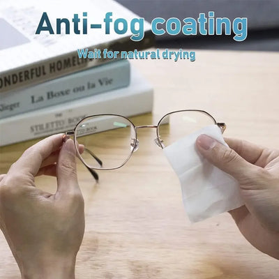100Pcs/Box Glasses Cleaner Wet Wipe Disposable Anti Fog Misting Dust Remover Cleaning Lens Wipes Sunglasses Phone Screen - Smarsty