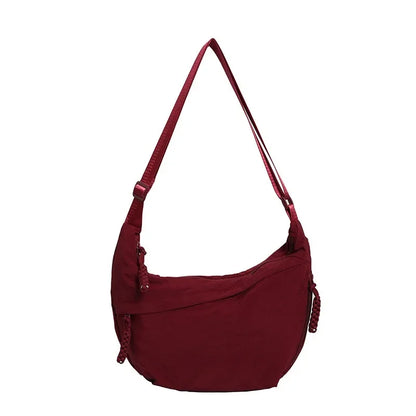 Minimalist Nylon Shoulder Bag With Multifunctional Storage - Smarsty