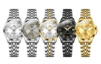 OLEVS Women's Stainless Steel Automatic Watch with Dual Calendar - Smarsty