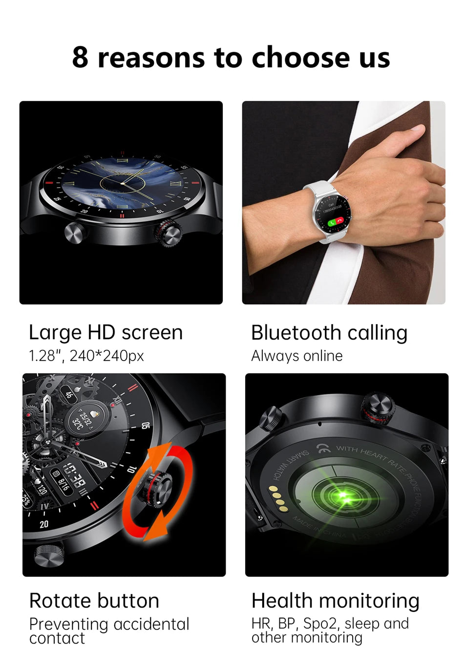 LIGE Bluetooth Smart Watch with ECG PPG Tracking - Smarsty