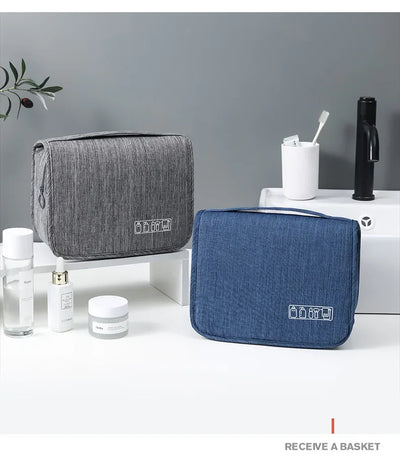 Oxford Fabric Men Business Portable Storage Bag Toiletries Organizer Women Cosmetic Bag Waterproof Hanging Travel Wash Pouch - Smarsty