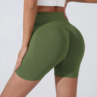 Peach Hip Lifting Sports Shorts Women High Waist Belly Slimming Running Training Quick-drying Trousers Tight Three-point Shorts - Smarsty