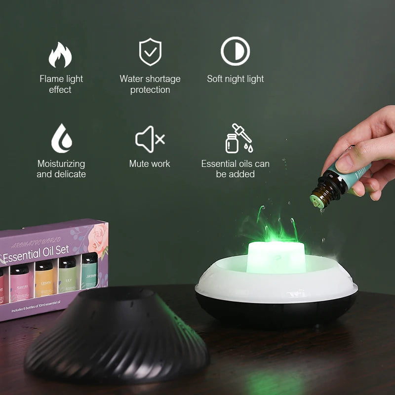 Portable Essential Oil Diffuser with Color Flame Feature - Smarsty