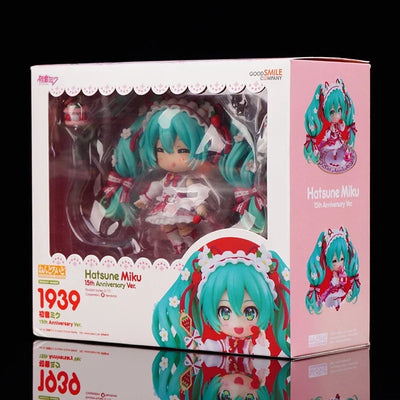 10cm #1939 Hatsune Miku Anime Figure 15th Anniversary Strawberry Miku Action Figure #1940 PVC Collection Model Doll Toys Gift - Smarsty