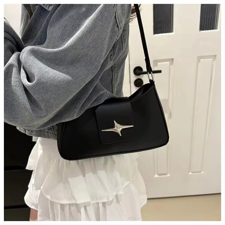 Y2K Small PU Leather Shoulder Bag For Women Daily Use - Smarsty